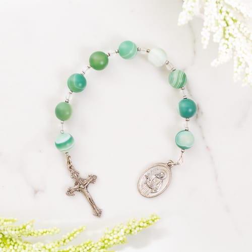 Green Agate Chaplet Of St. Jude