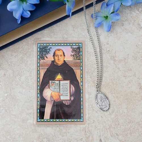 St. Thomas Aquinas Medal With Prayer Card