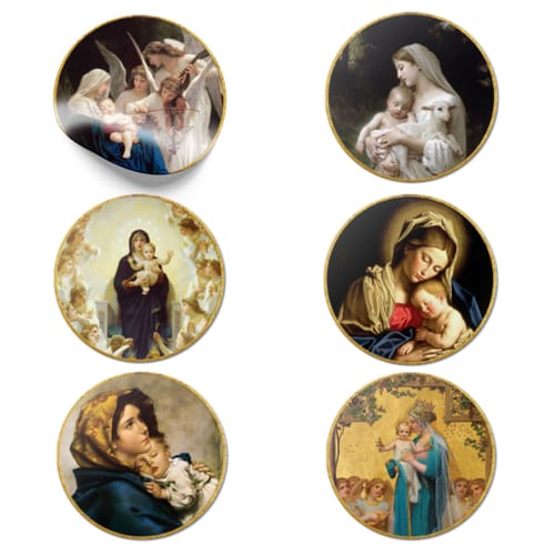 Classic Art Madonnas Stickers - Pack Of 6