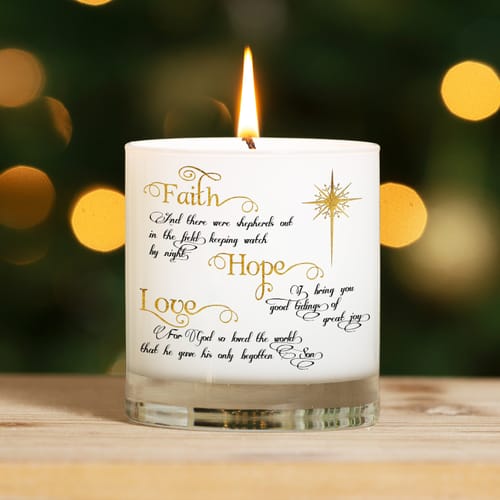 Faith Hope And Love Christmas Candle