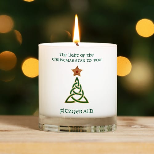 Personalized Celtic Christmas Tree Candle