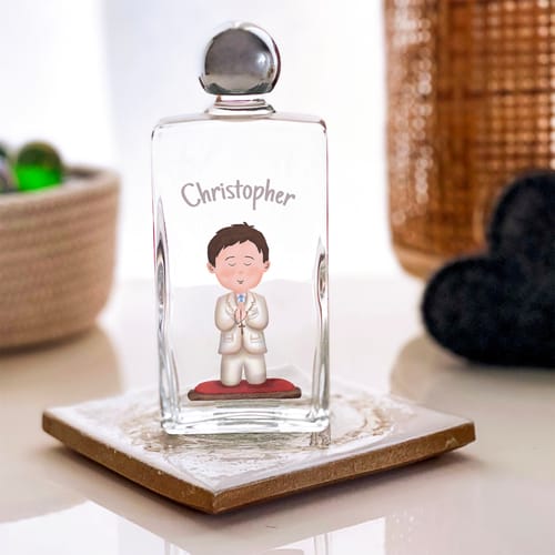 Personalized First Communion Holy Water Bottle For Boys #3