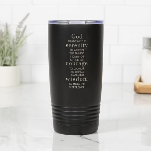 Personalized Serenity Prayer Black 20oz Tumbler