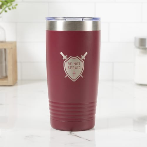 Personalized Be Not Afraid Maroon 20oz Tumbler