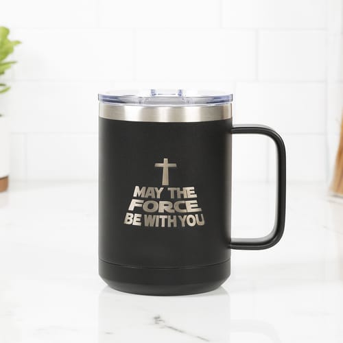 Personalized Force Be With You Black Travel Mug