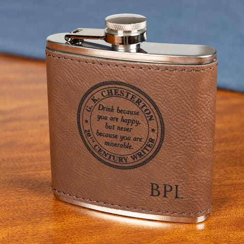 Personalized &quot;Drink Because You Are Happy&quot; Flask