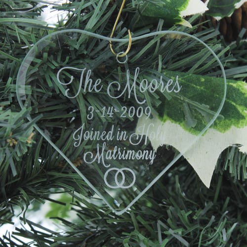 Personalized Holy Matrimony Glass Ornament