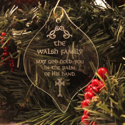 Personalized Irish Blessing Glass Ornament