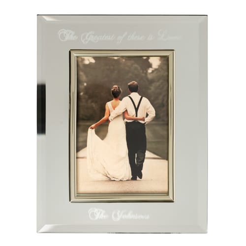 Personalized Wedding Mirror Glass Frame 4x6