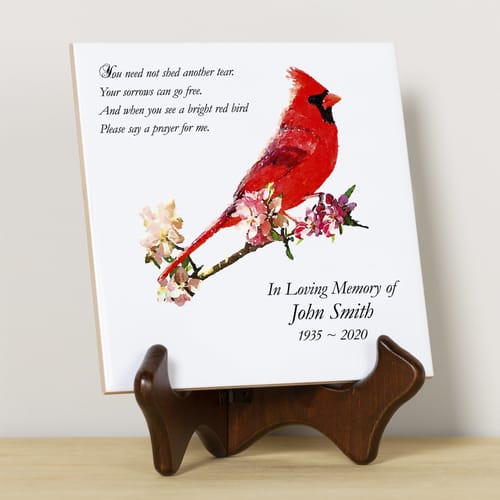 Personalized Cardinal Memorial Tile