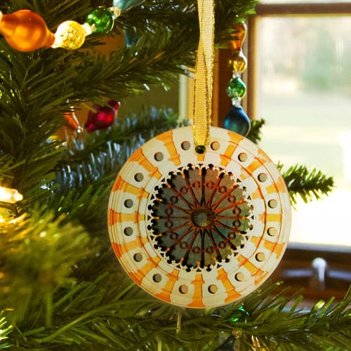 Lodi Cathedral Rose Window Glass Ornament