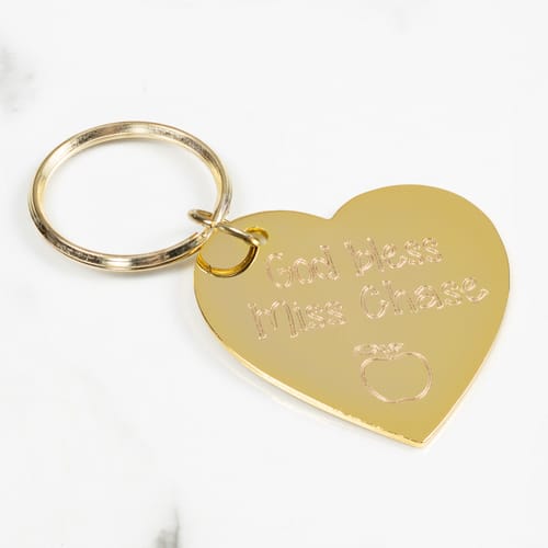 Personalized God Bless Teacher Keychain