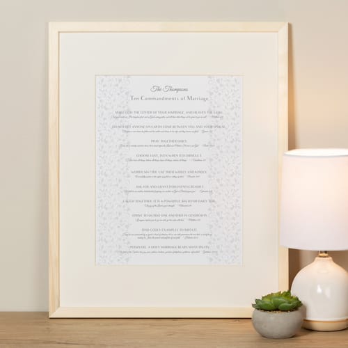 Personalized 10 Bible Commandments For Marriage Print