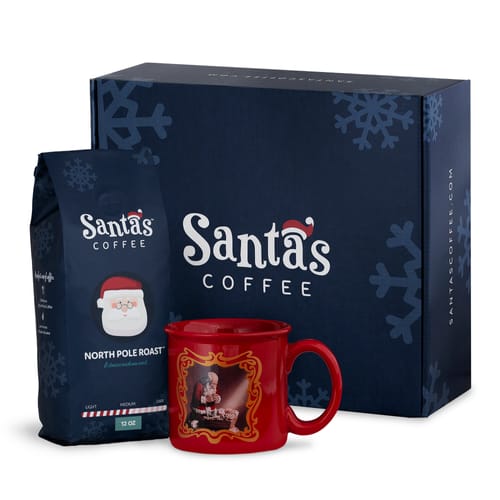 Santa's Coffee Kneeling Santa Gift Box