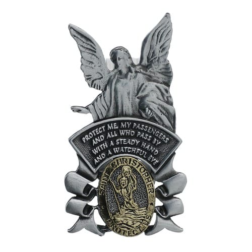 Guardian Angel and St. Christopher Visor Clip The Catholic Company