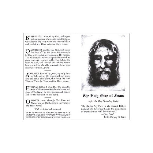 Holy Face Prayer (Pack of 100) The Catholic Company
