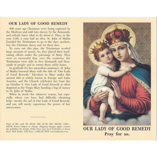 Our Lady Of Good Remedy Prayercard (pack Of 100) 