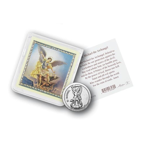 St. Michael Pocket Coin with Holy Card The Catholic Company