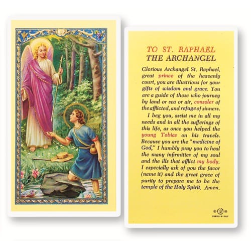 St. Raphael Laminated Prayer Card | The Catholic Company