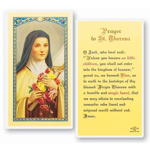 St. Theresa of Lisieux Laminated Prayer Card The Catholic Company