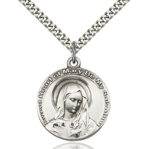 Sterling Silver Mary Pendant The Catholic Company