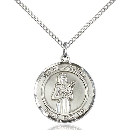 Sterling Silver St. Agatha Pendant The Catholic Company