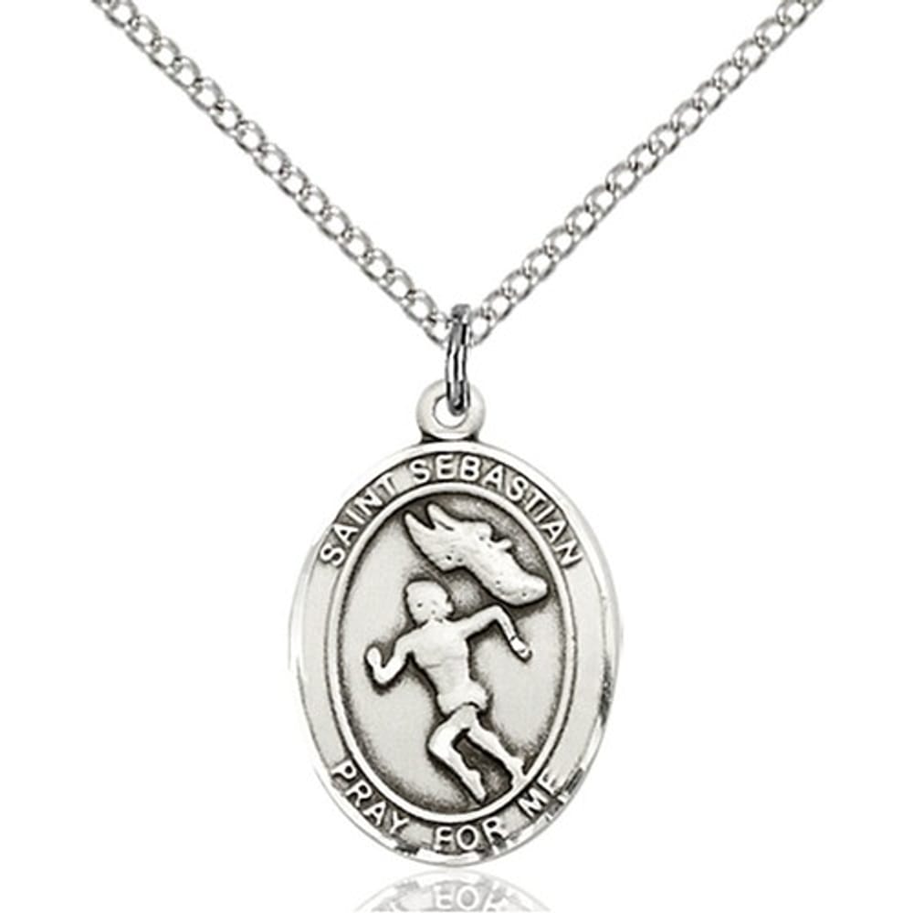 Sterling Silver St Sebastian Track Field Pendant The Catholic This Item Ships Directly From The Manufacturer
