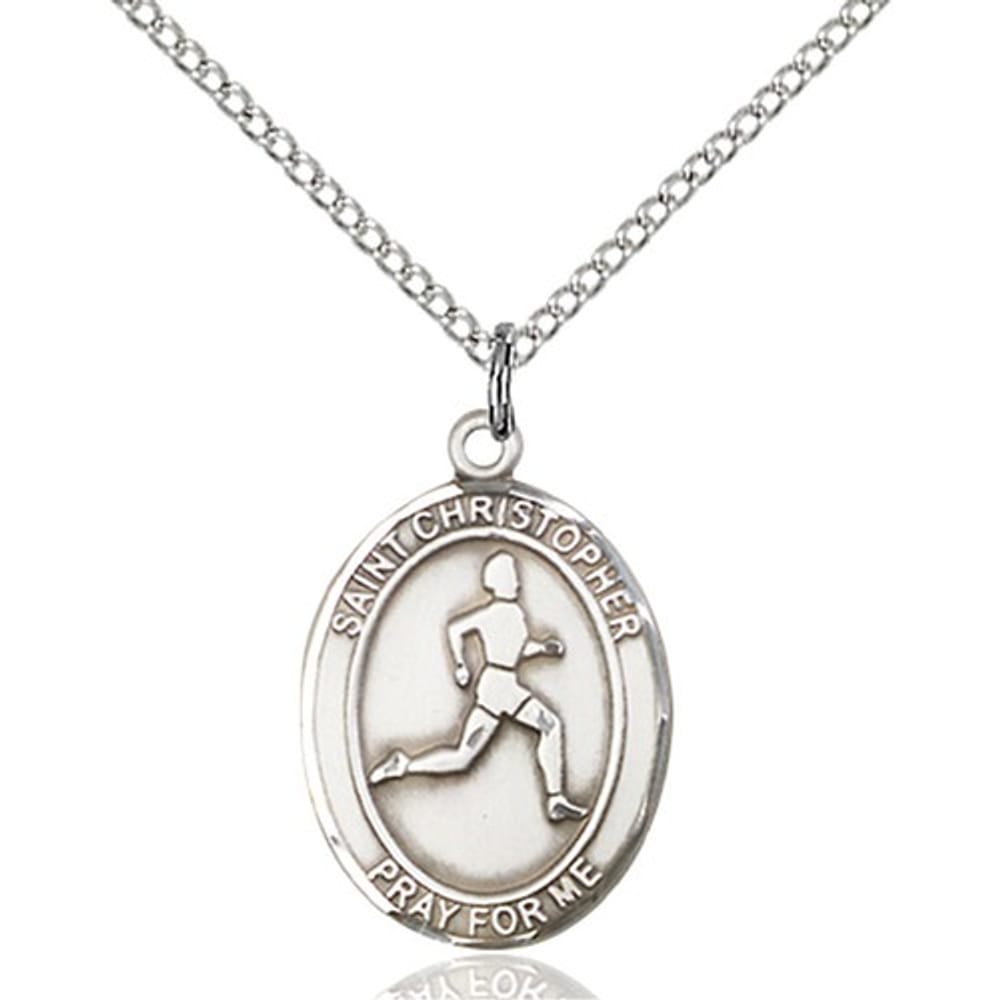 Sterling Silver St Christopher Track Field Pendant The Catholic This Item Ships Directly From The Manufacturer