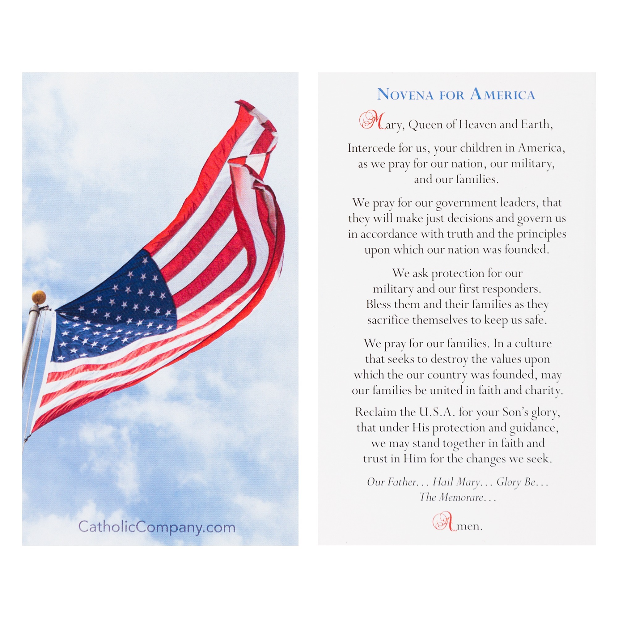 Patriotic Novena Prayer Card | The Catholic Company®