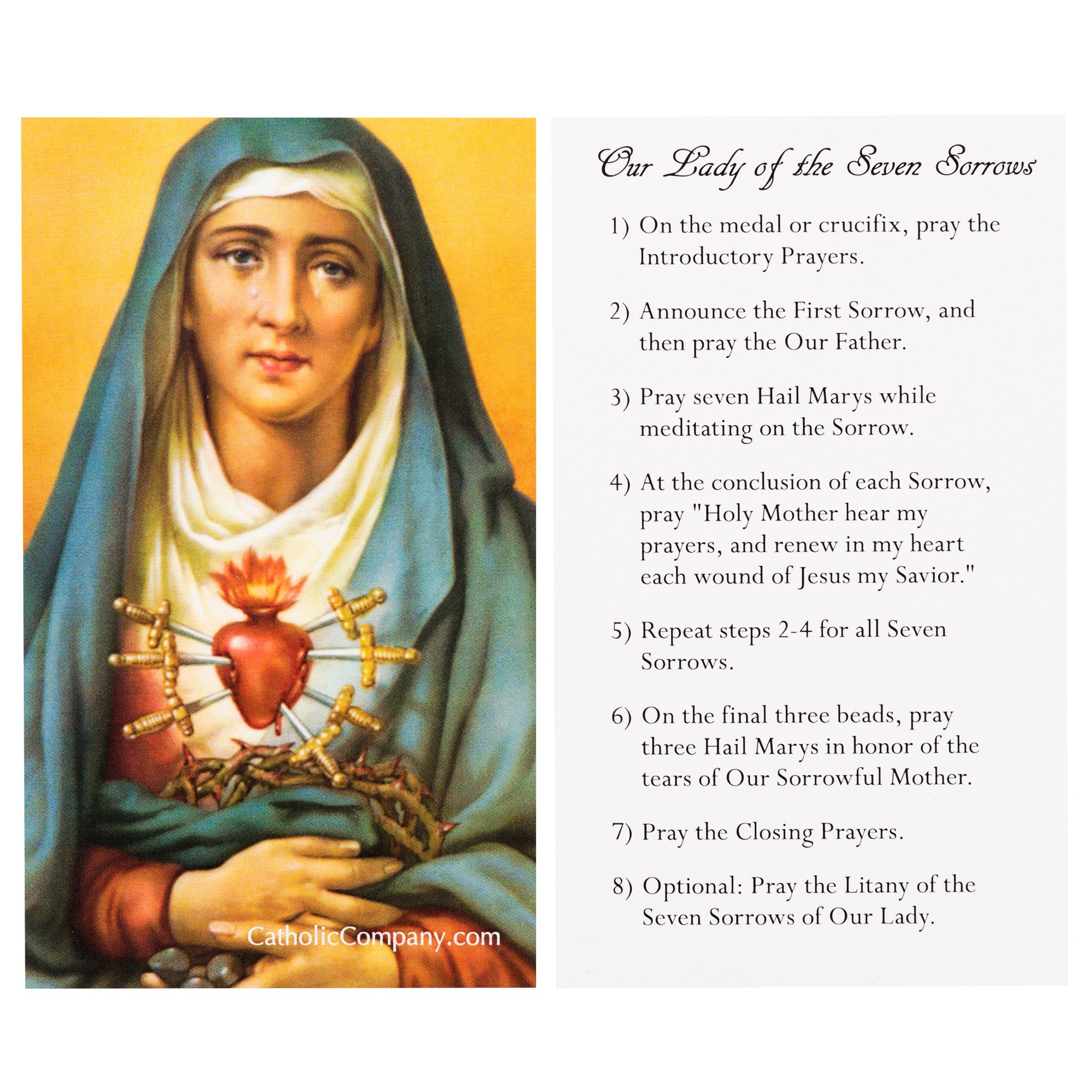 Seven Sorrows Chaplet Prayer Card | The Catholic Company®