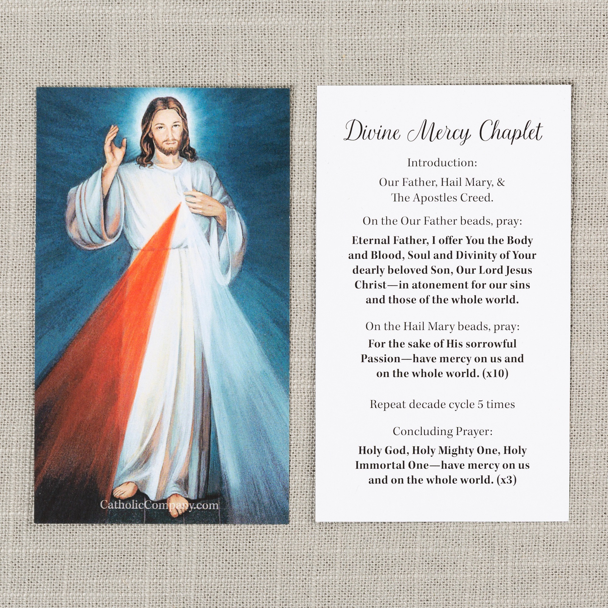 Divine Mercy Image and Chaplet Prayer Card The Catholic Company®