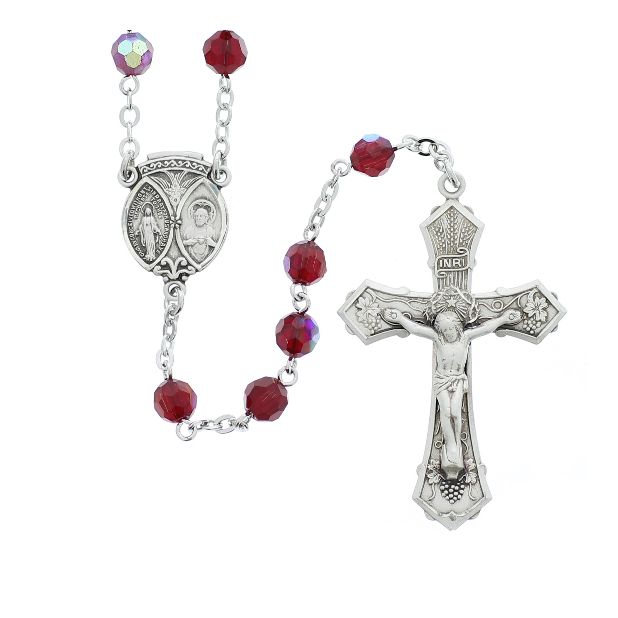 Ruby Red Sterling Silver Rosary | Rosary.com™