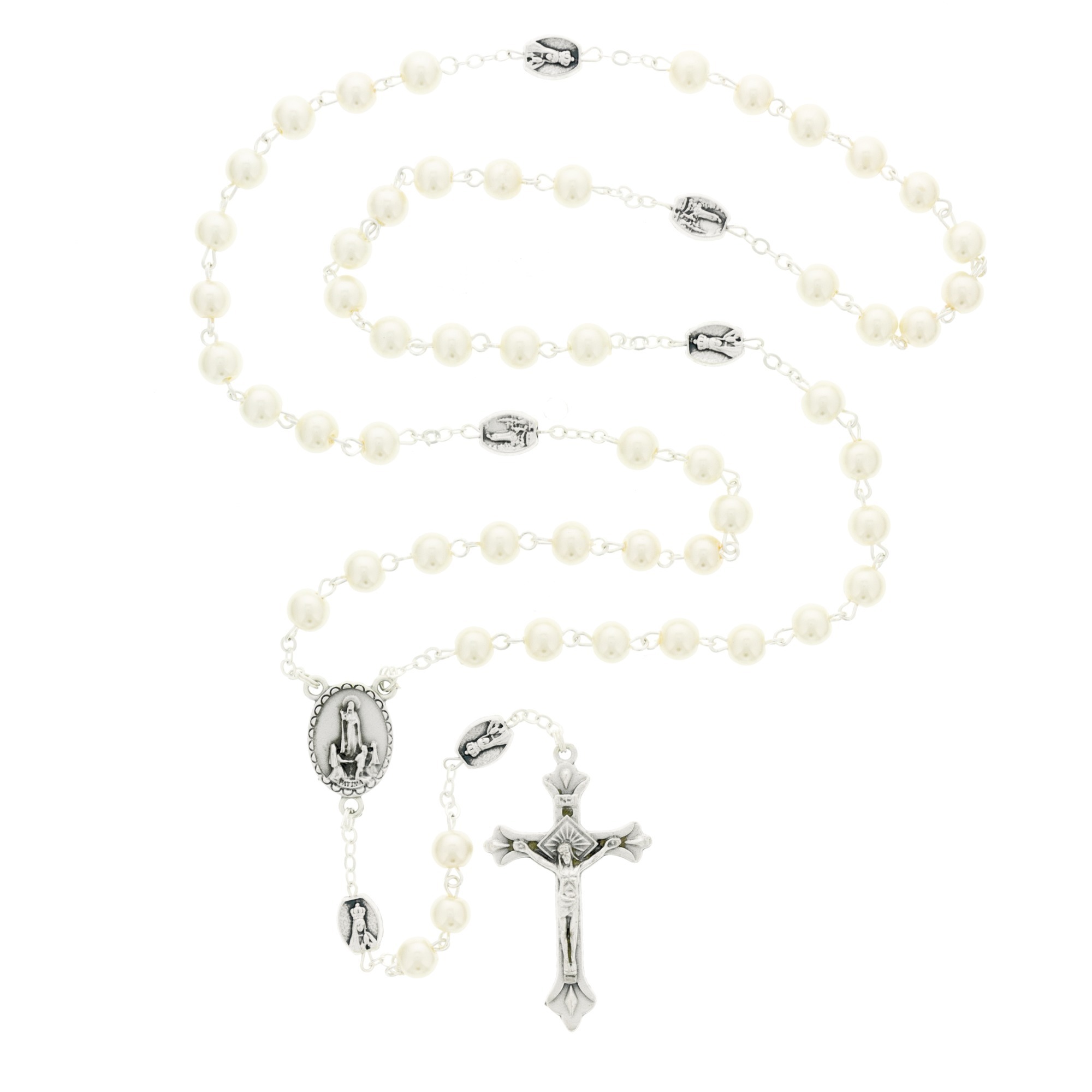 Our Lady of Fatima Cream Beaded Rosary | The Catholic Company®