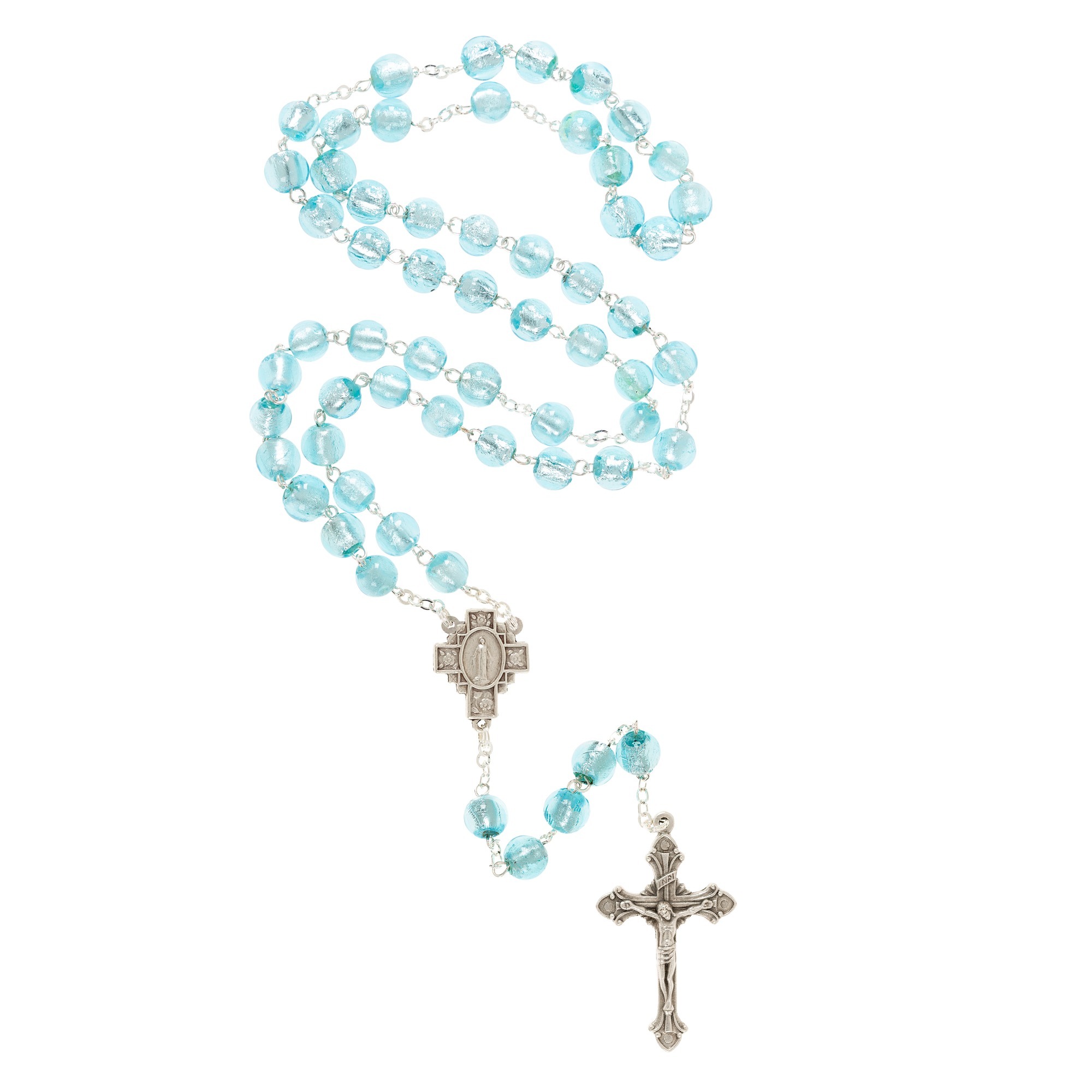 Aqua Handcrafted Glass Bead Rosary | The Catholic Company®