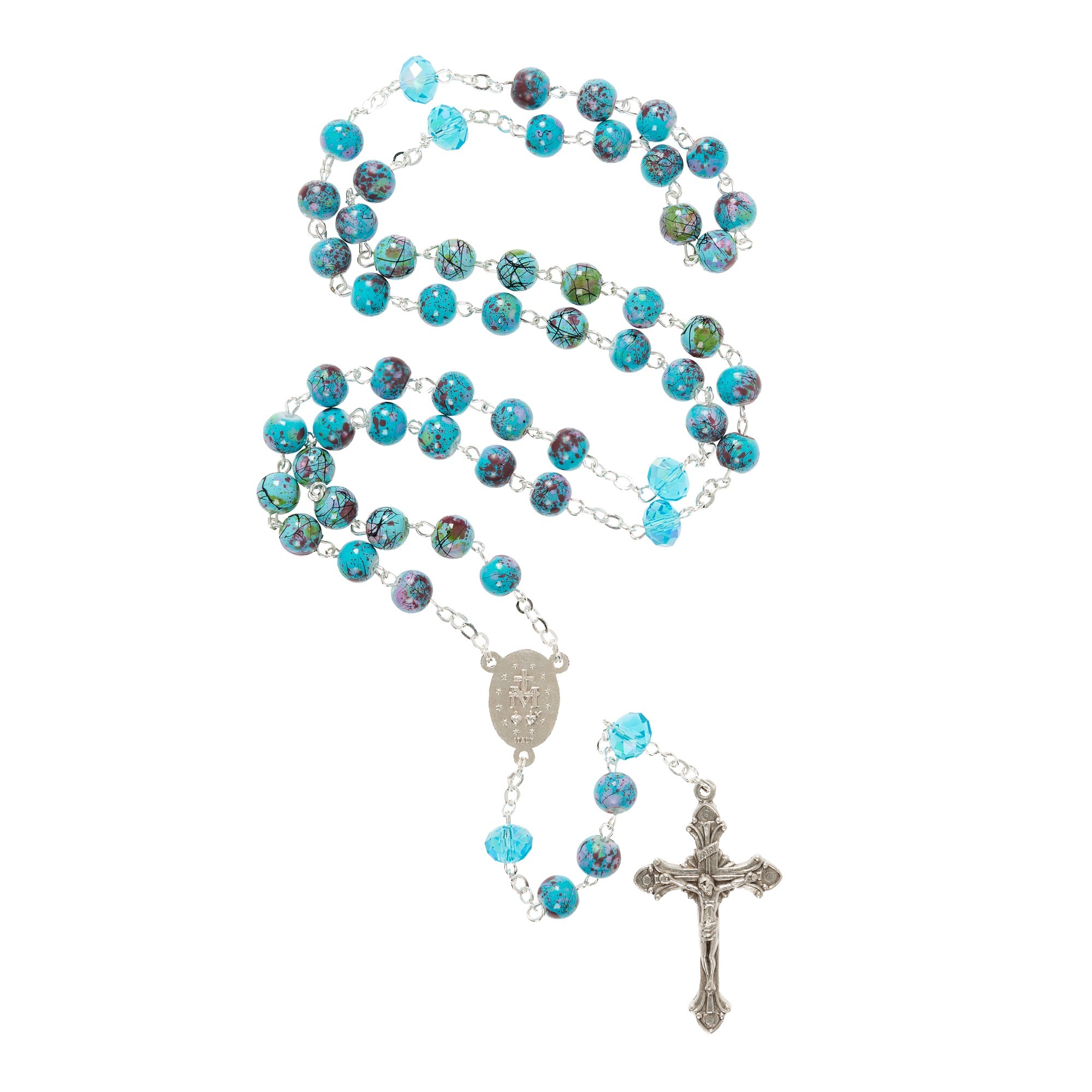 Blue & Purple Marbled Rosary | The Catholic Company®