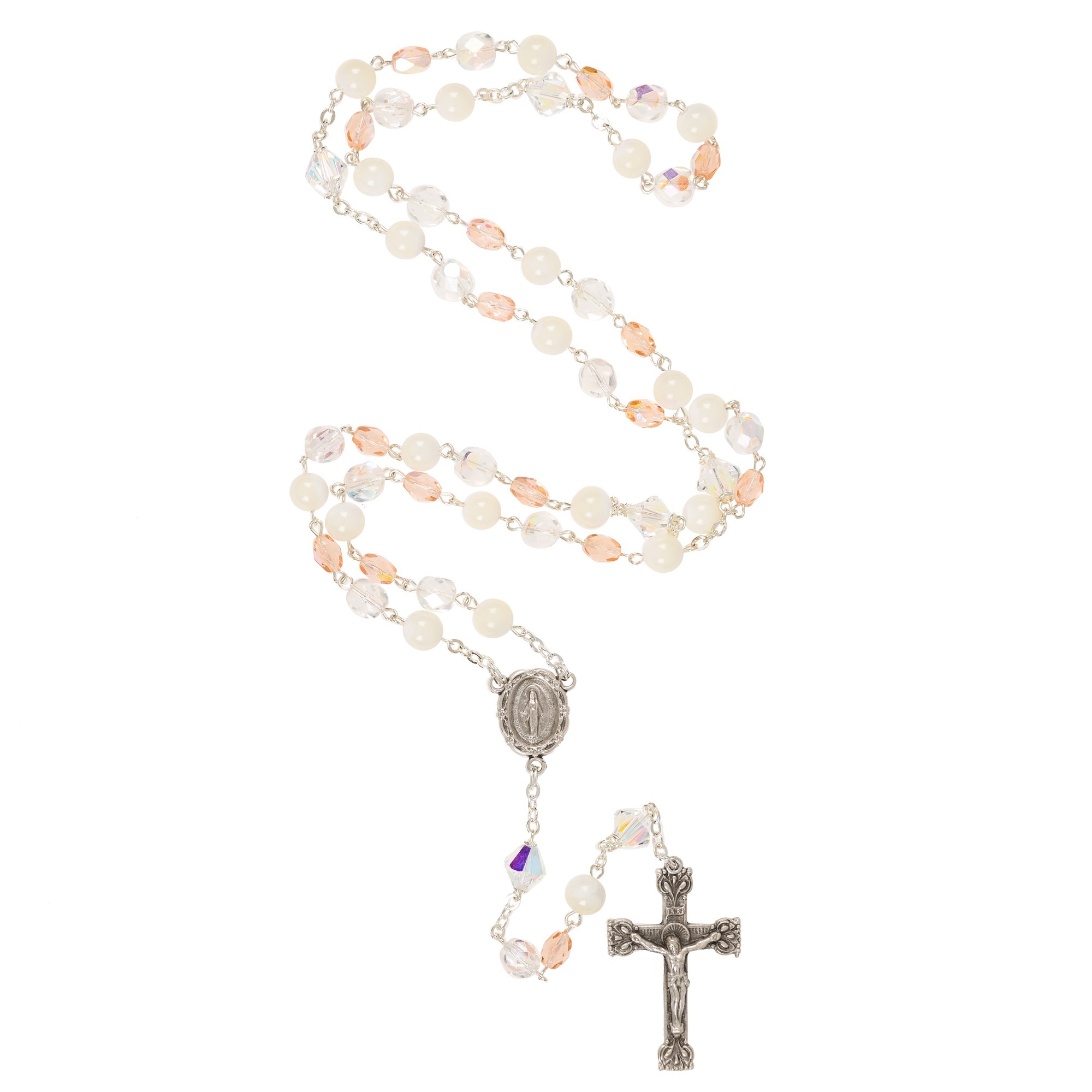 Swarovski & Mother of Pearl Rosary | Rosary.com™