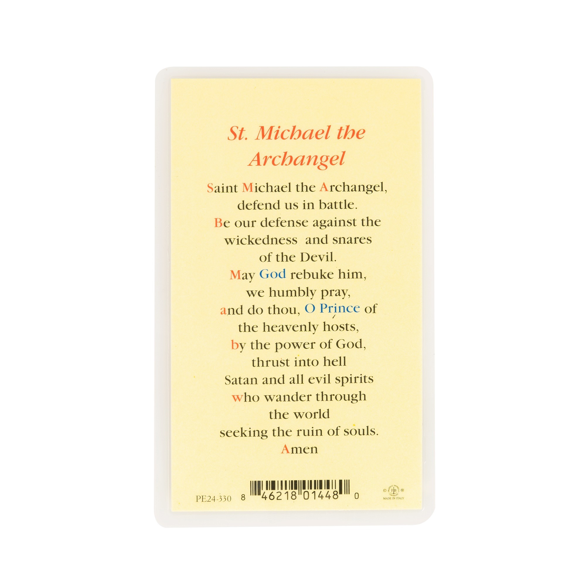 St Michael Holy Card Laminated Prayer Card The Catholic Company®