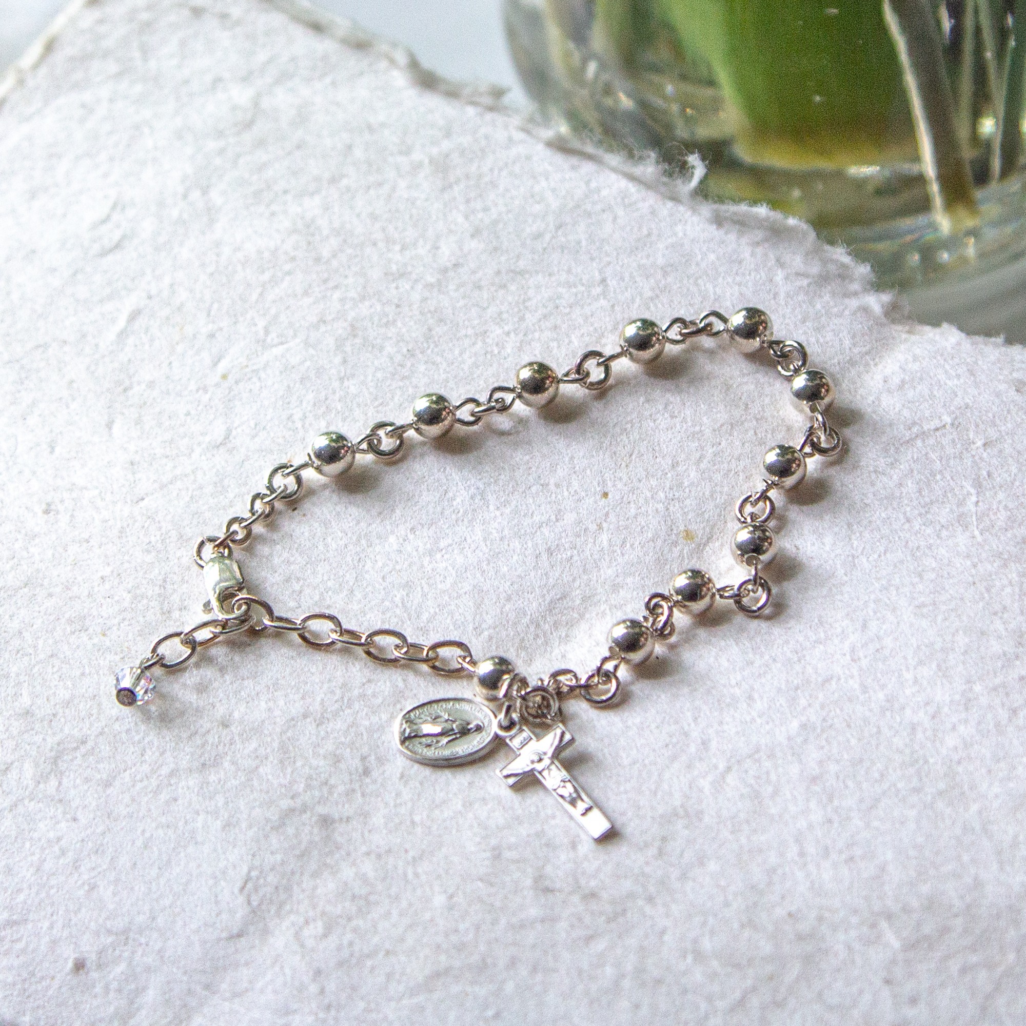 Rosary bracelet silver Clearance