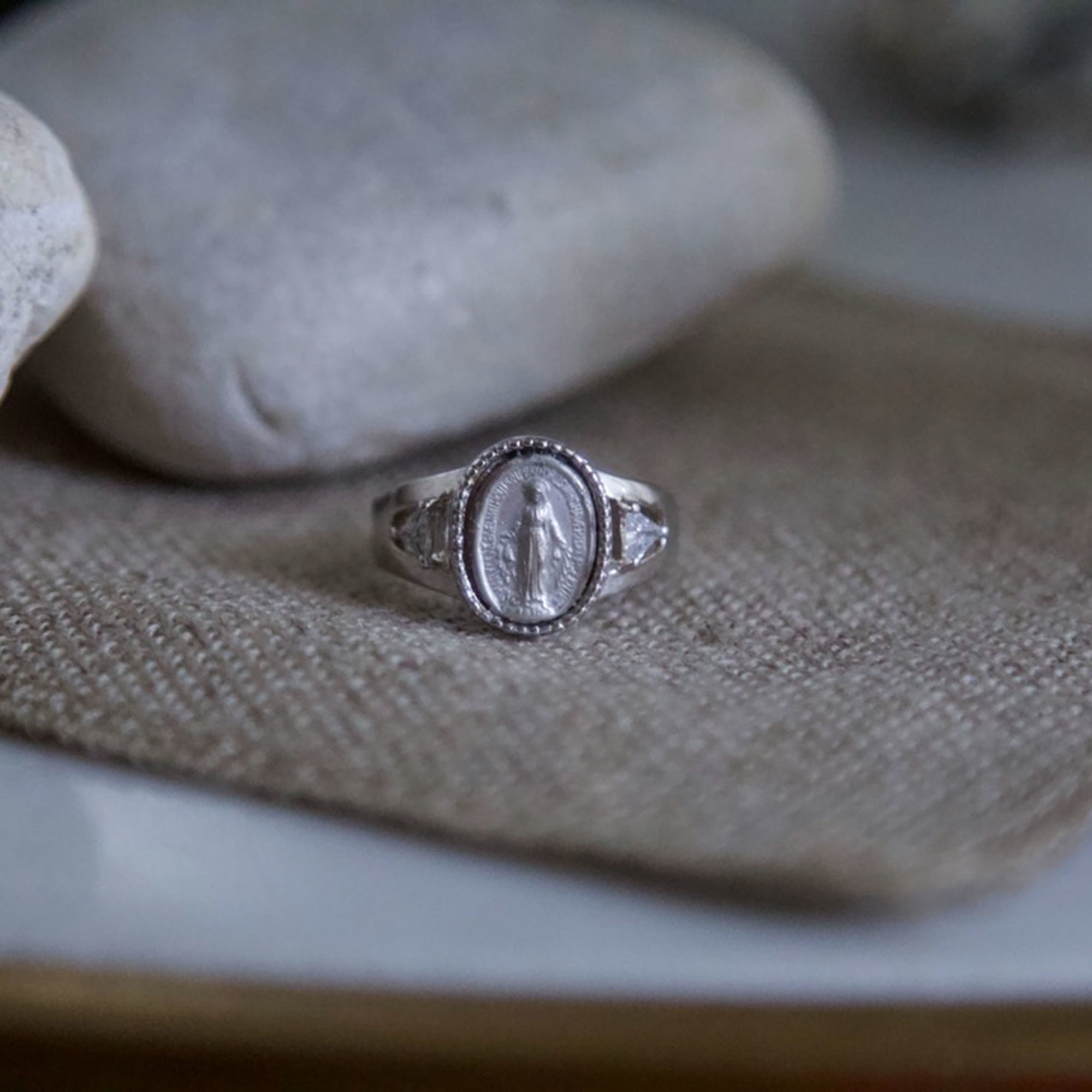 Sterling Silver Miraculous Medal Ring