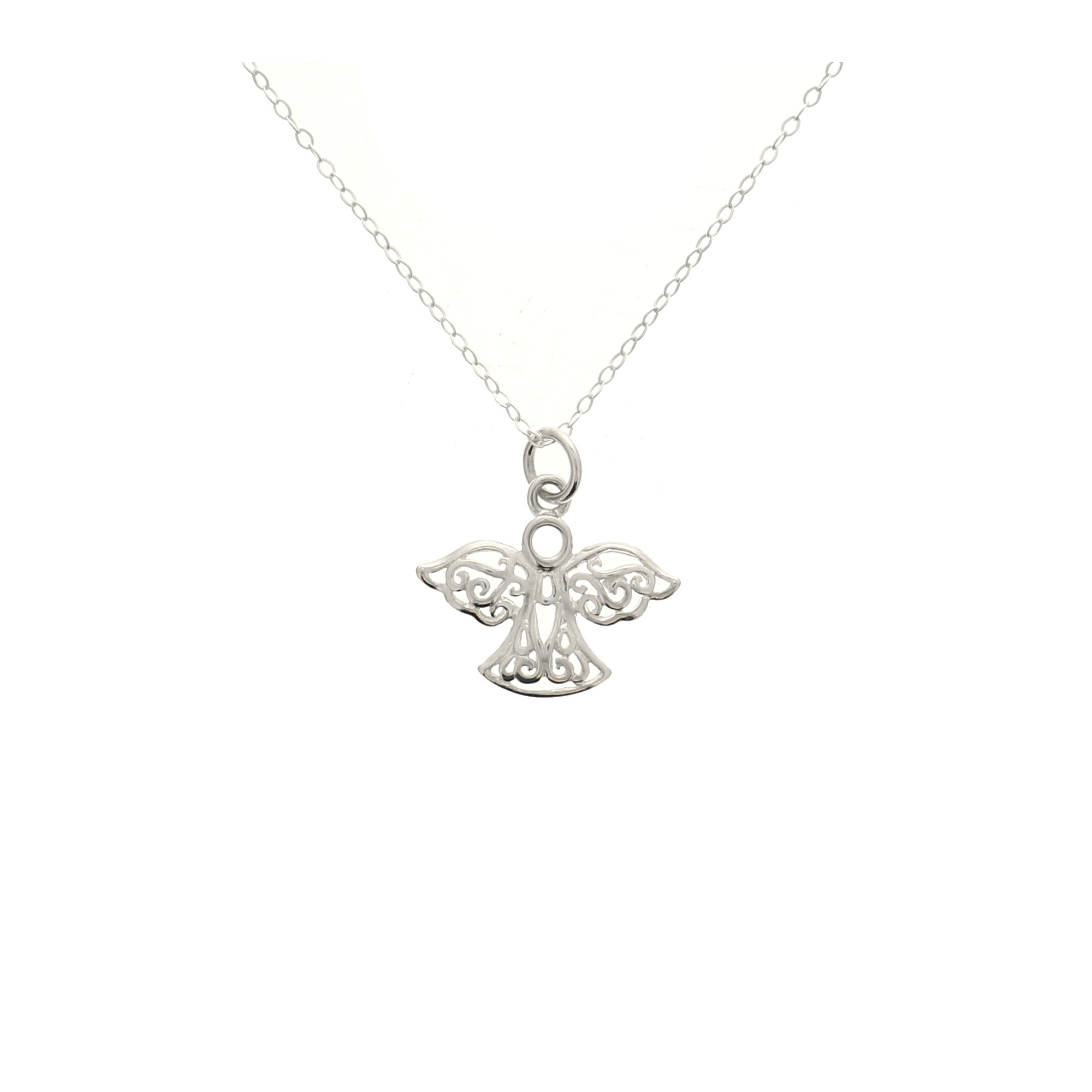 Sterling Silver Guardian Angel Necklace 