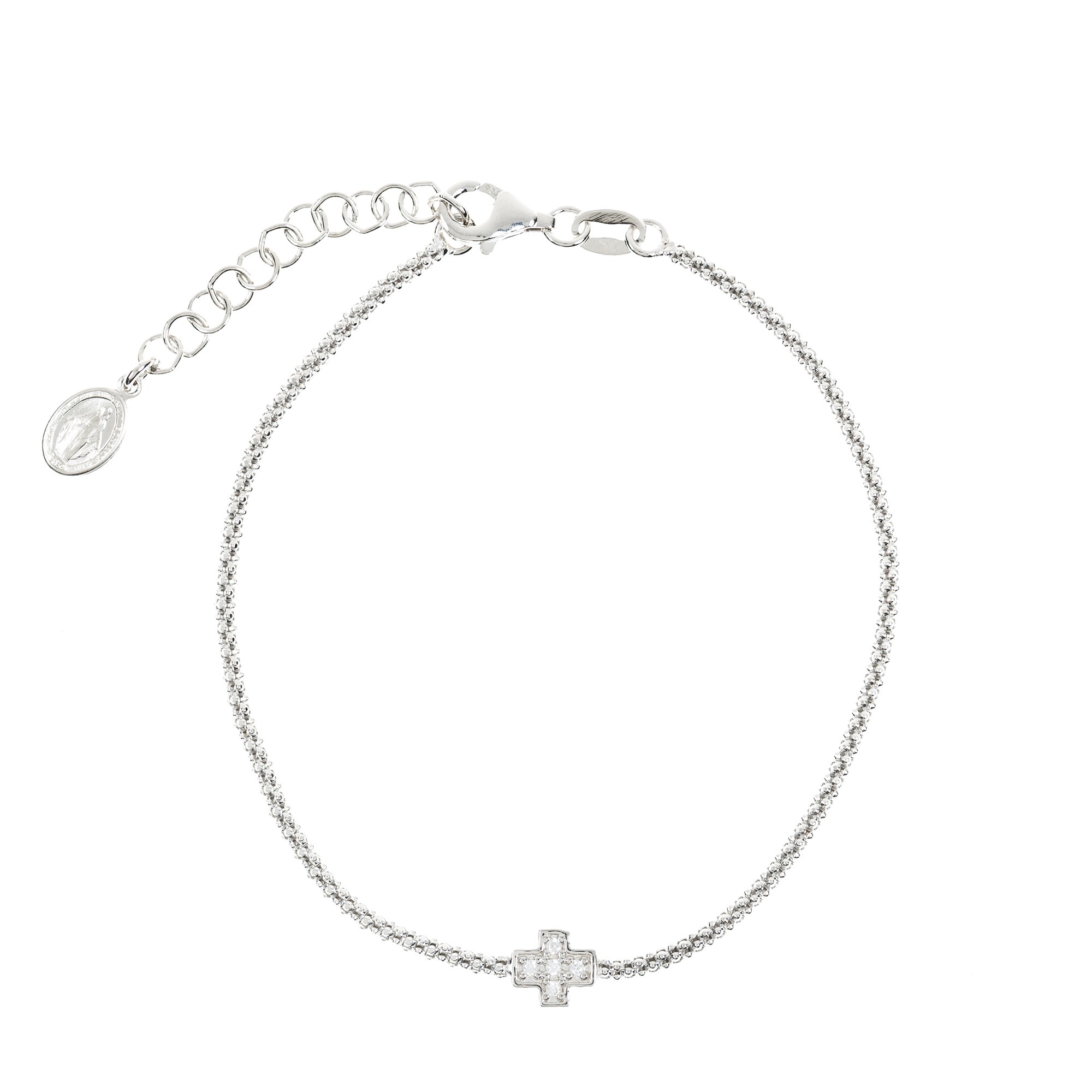 Sterling Silver Crystal Cross Bracelet | The Catholic Company®