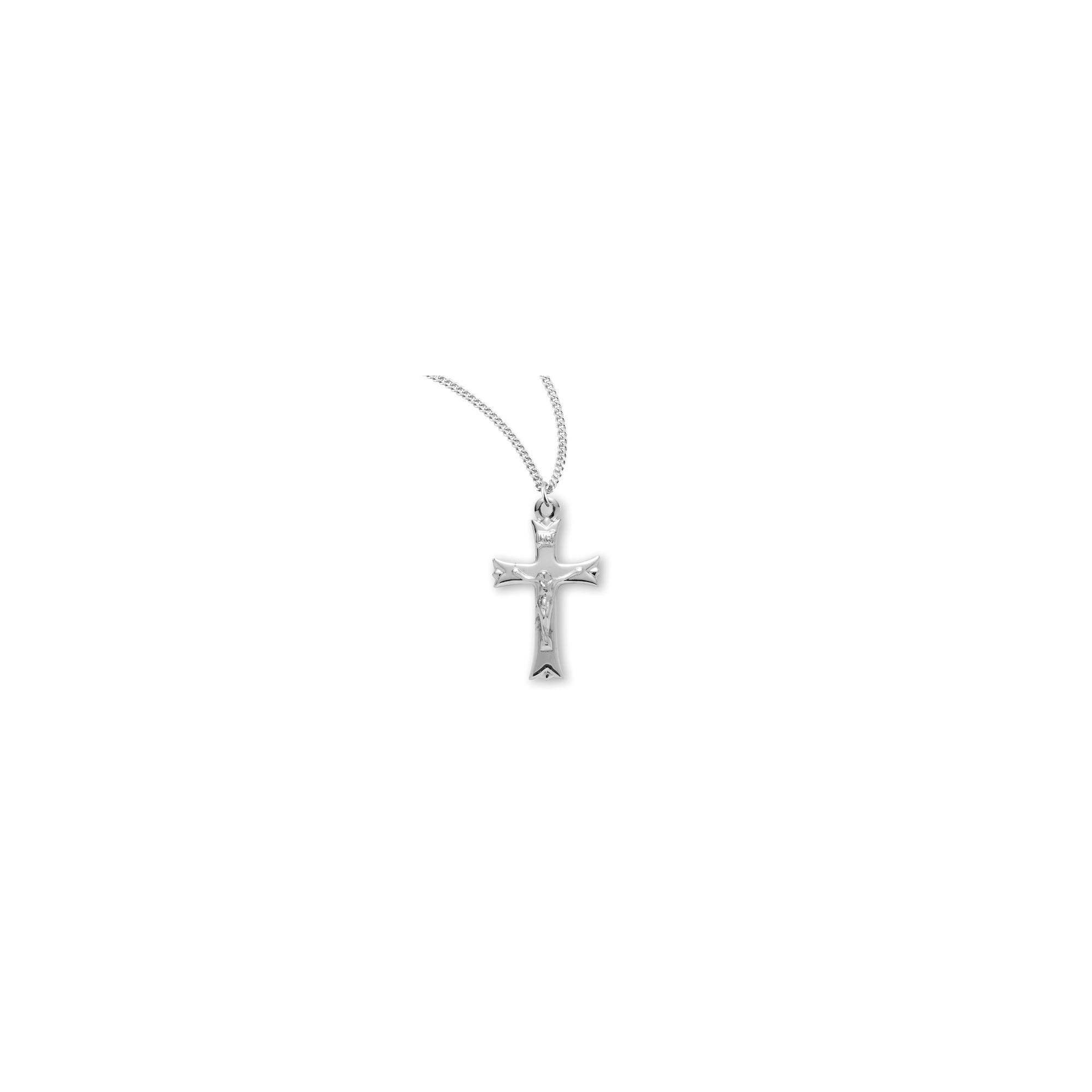 Flare-Tipped Sterling Silver Crucifix Necklace | The Catholic Company®