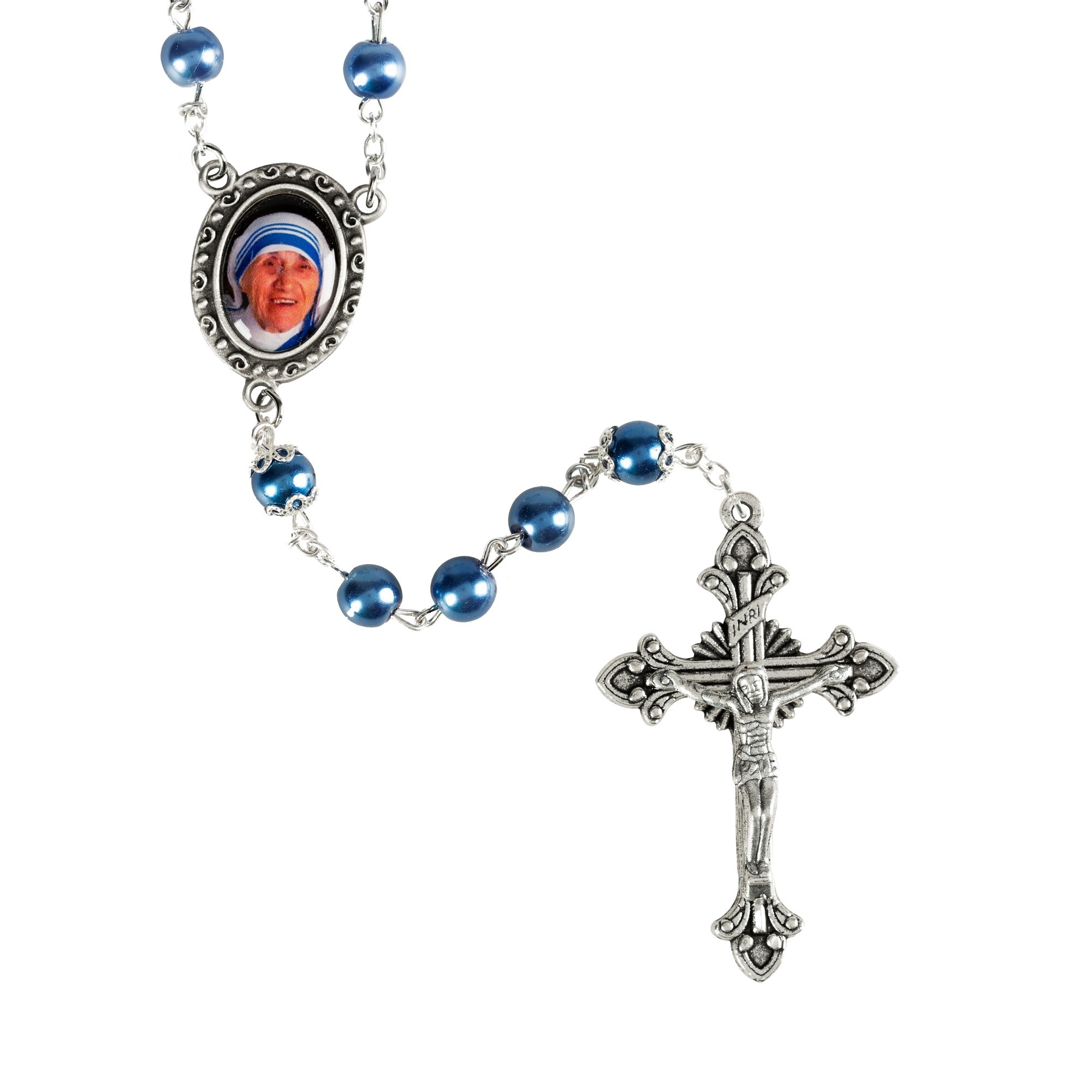 Blue Pearl Mother Teresa Rosary | The Catholic Company®