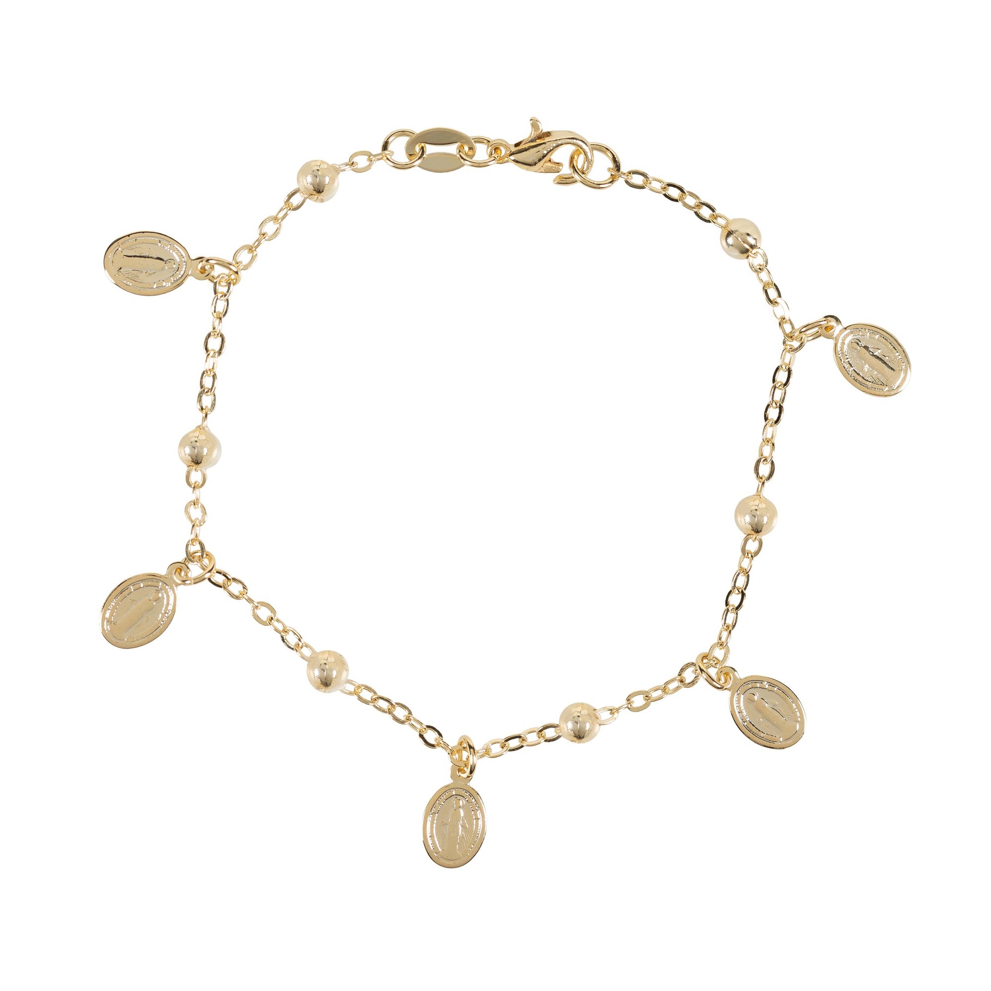 Our Lady of Grace Beaded Charm Bracelet - Gold | The Catholic Company®