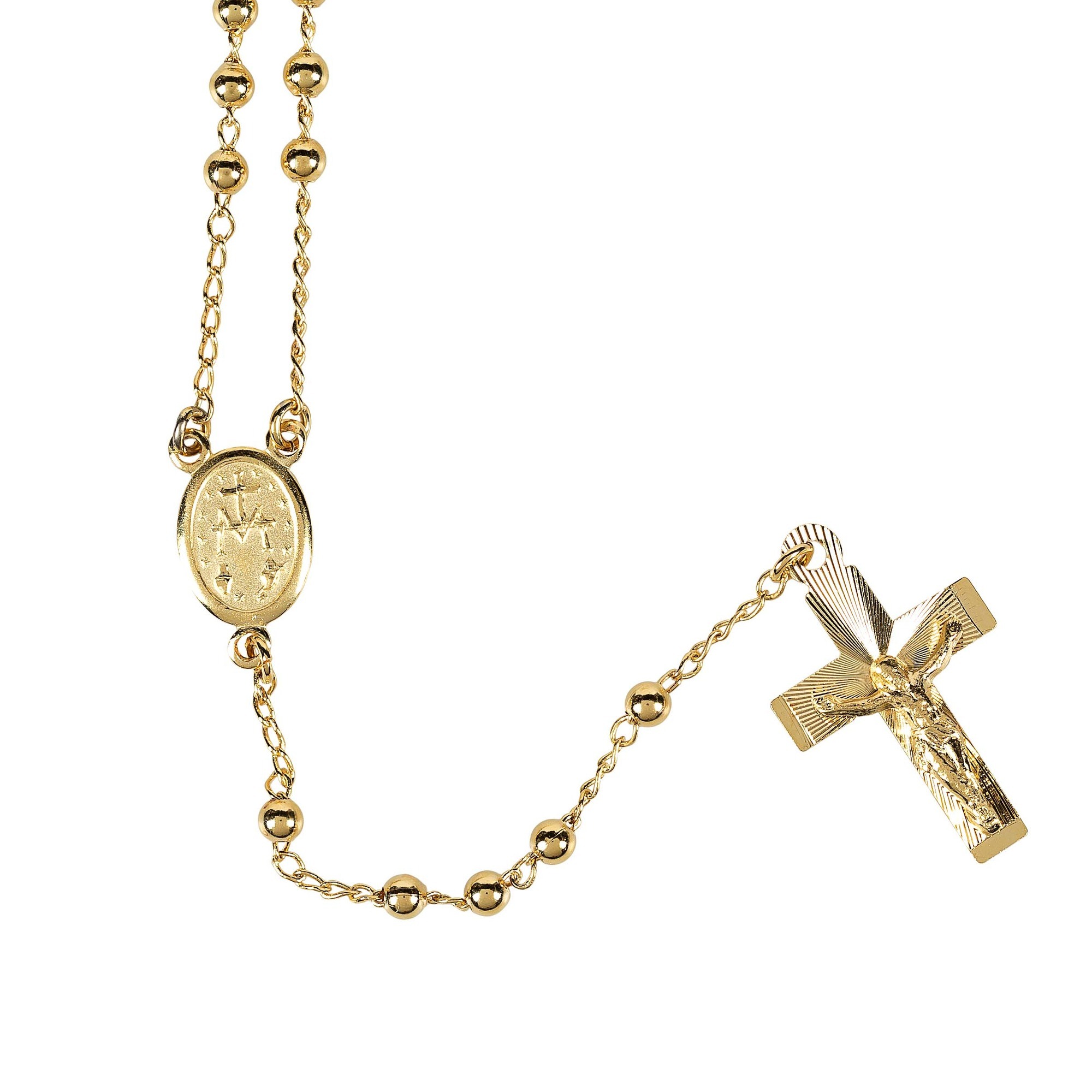 Three gold rosary necklace Clearance