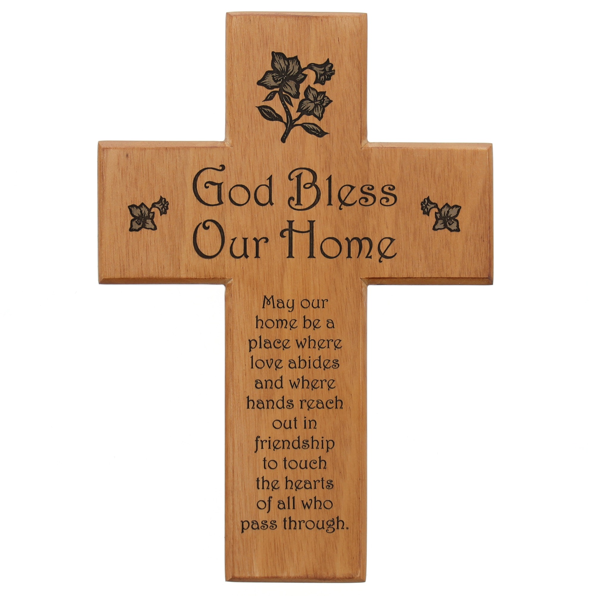 God Bless Our Home Mahogany Wall Cross | The Catholic Company®