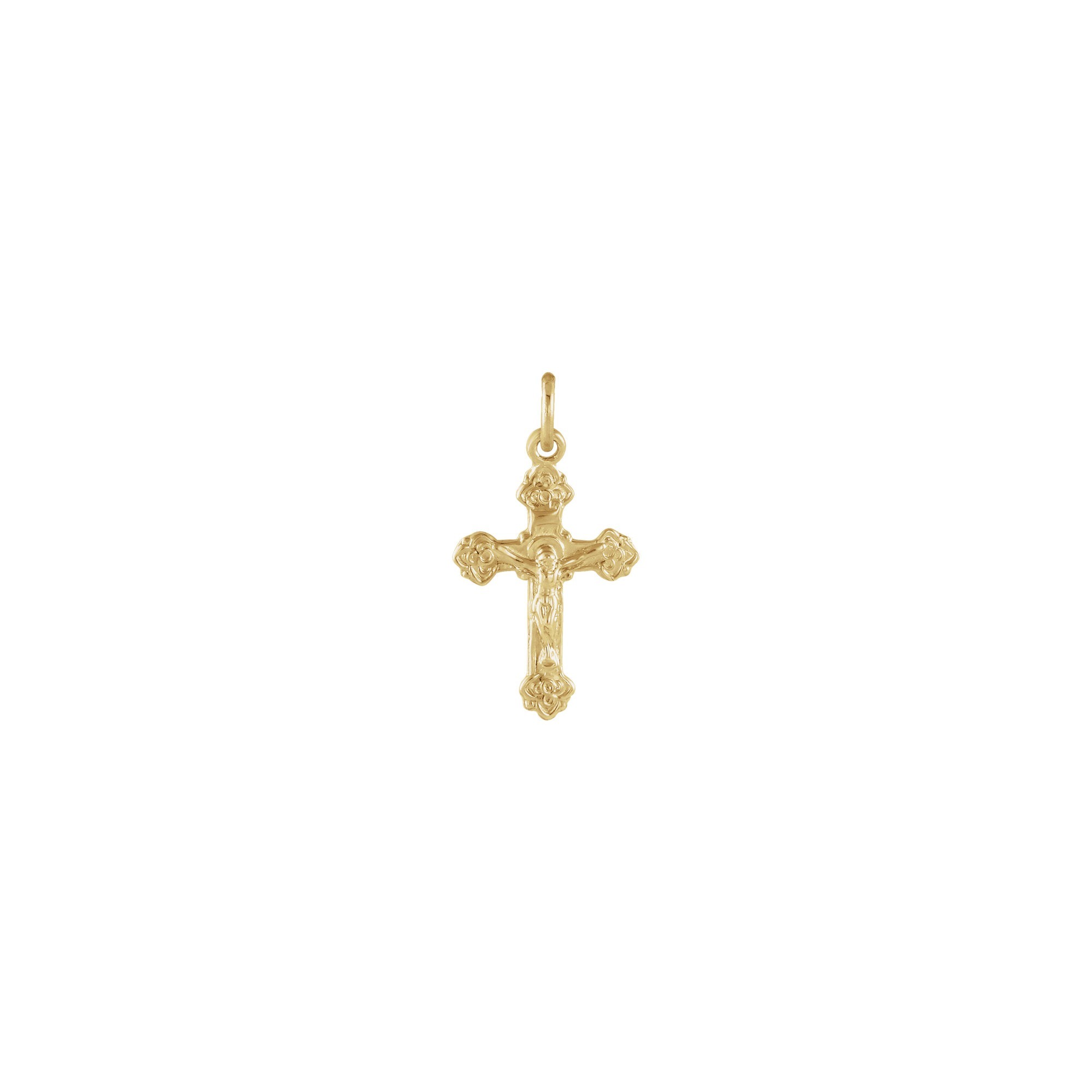 14kt Yellow Gold Childs Crucifix Pendant 14X09 | The Catholic Company®