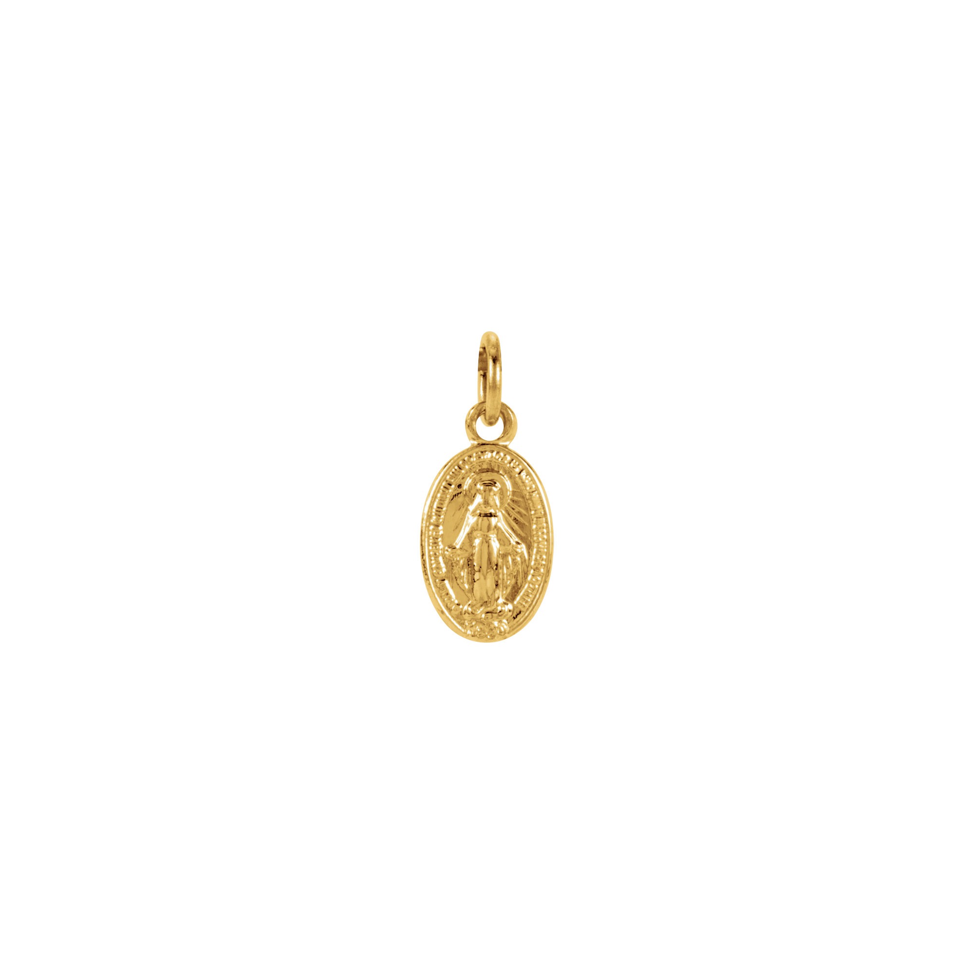 14kt Yellow Gold 9x6mm Oval Miraculous Medal | The Catholic Company®