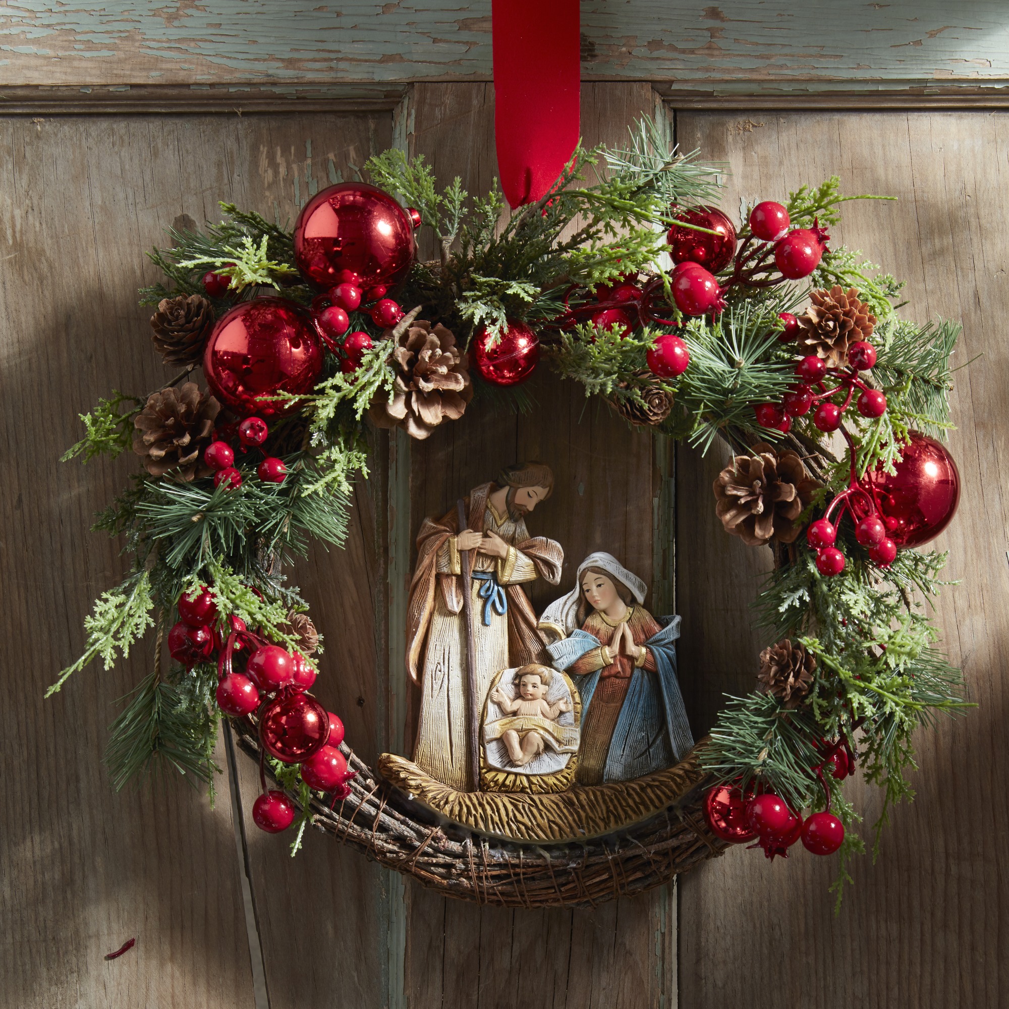 Nativity Christmas Wreath  The Catholic Company®