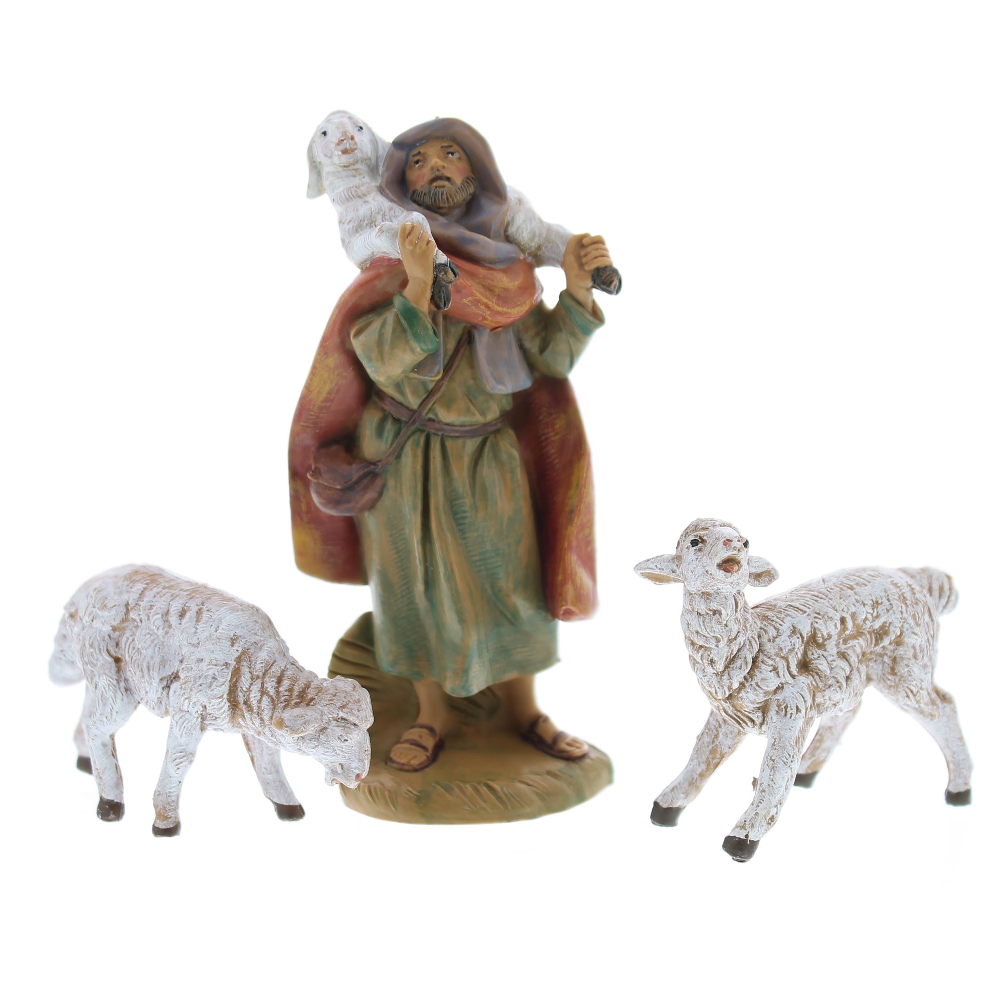 Fontanini 7 Piece Nativity Set with Italian Wood Stable 5" Scale The